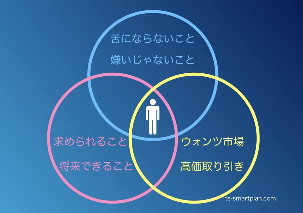 起業分野選定新3つのポイント新3つの円の図