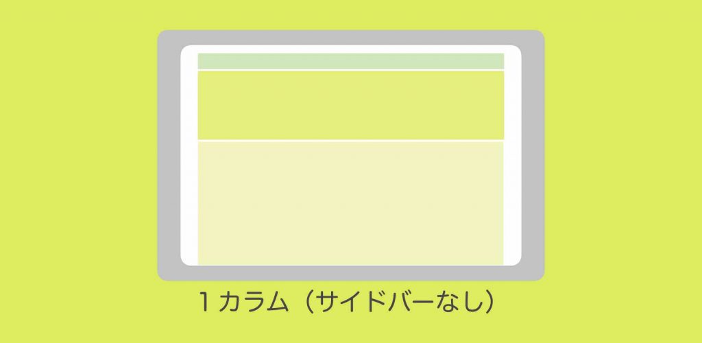1カラム(サイドバーなし)とはを図解