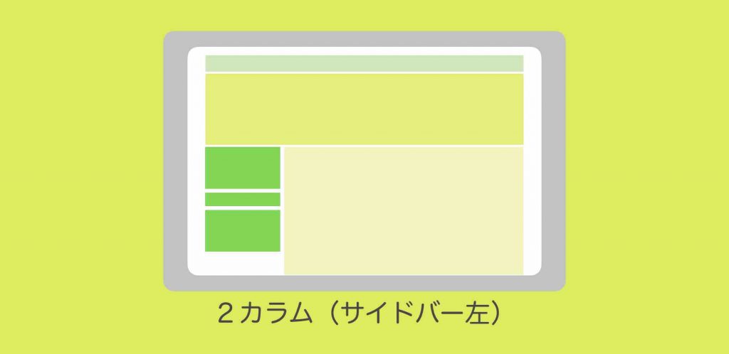 2カラム左側サイドバーとはを図解