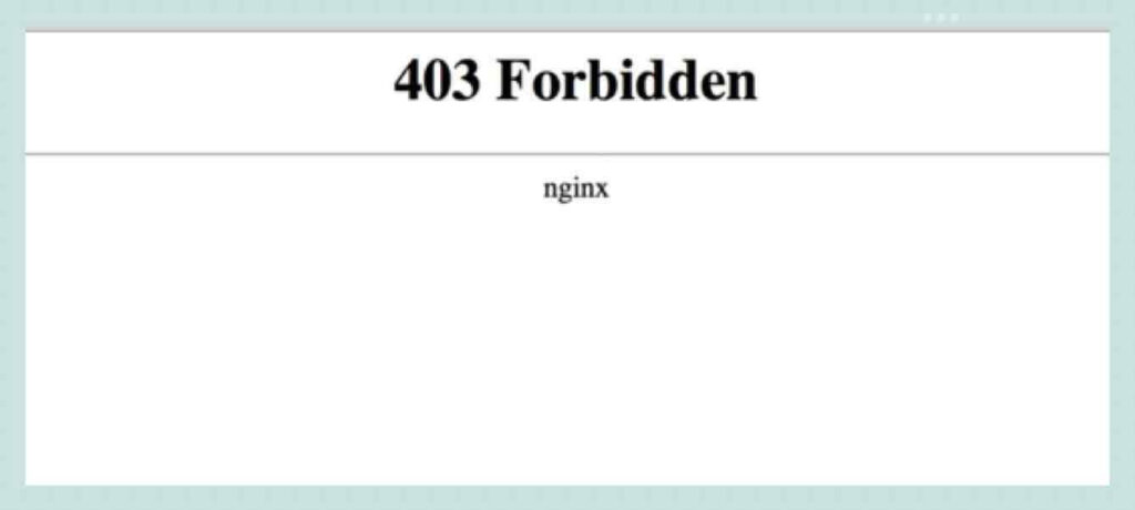 WordPressの403エラー（forbidden nginx）画面