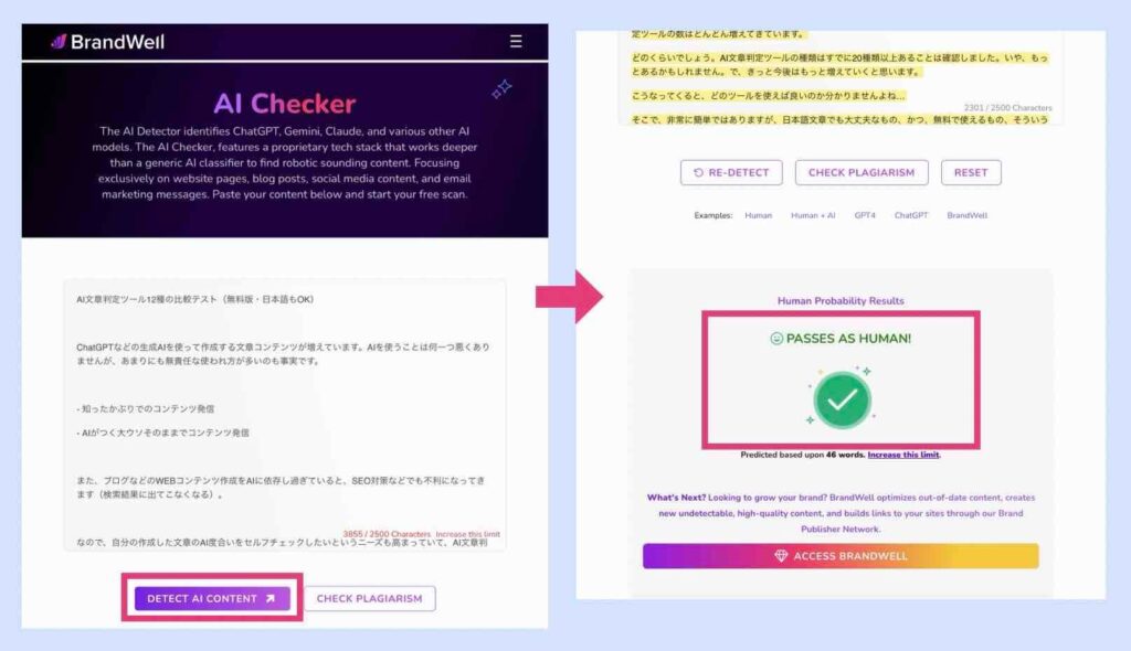 BrandWell AI Checker の検知例