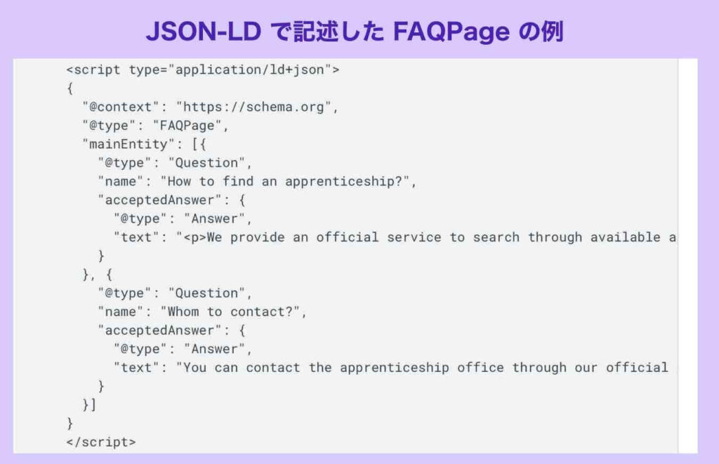 スキーママークアップ(構造化データ)のコード例(FAQの場合)